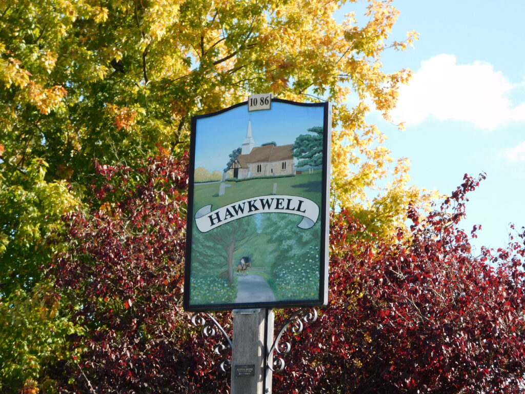 Hawkwell Sign in Autumn